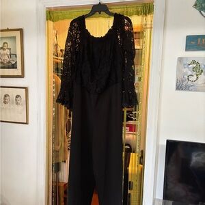 Adrianna Papell Black Lace Jumpsuit